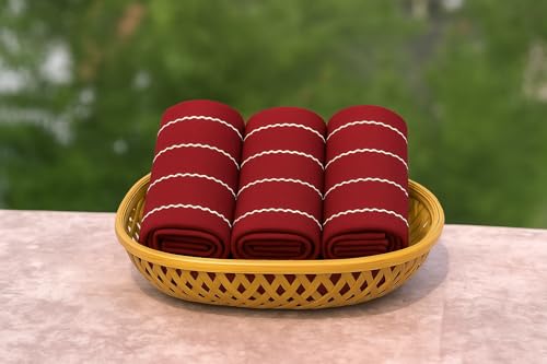 Image of Cotton Kitchen Hand and Lunch Towels - Solid Colors, Super Absorbent, 100% Cotton, Quick Dry, Multipurpose Dish Cloths for Home & Restaurant Use (Pack of 4, 18 X 24 Inches) (Maroon)