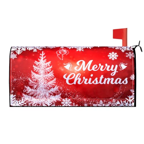 Merry Christmas 21x18Magnetic Mailbox Covers Suitable for 19 x6.5 Standard Christmas Eve and Merry Christmas Mailbox Covers