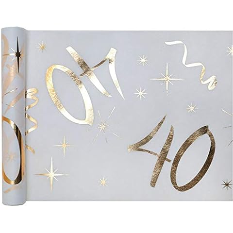 WOOOOZY Tischläufer 40. Geburtstag Metallic Cover