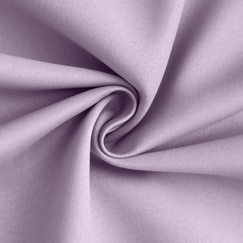 Image of Yakamok Lilac 100% Blackout Curtains 96 Inches Long for Bedroom 50 inch Wide | Blackout Curtain Panels for Bedroom, 2 Thick Layers Grommet Top Thermal Insulated Drapes with White Back for Living Room