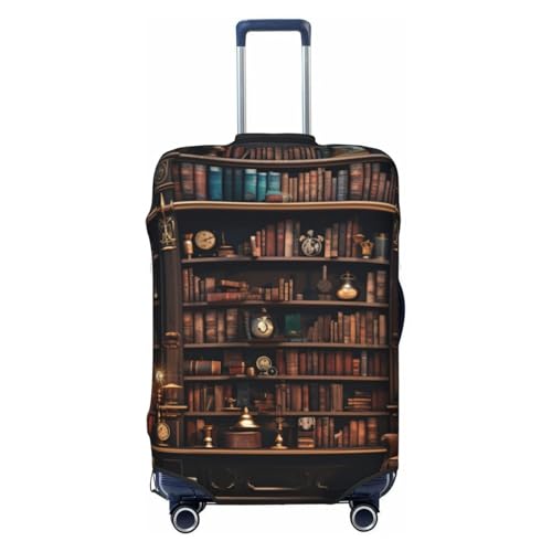 Library Bookshelf Print Elastic Washable Baggage Protector Universal Suitcase Cover Travel Luggage Cover