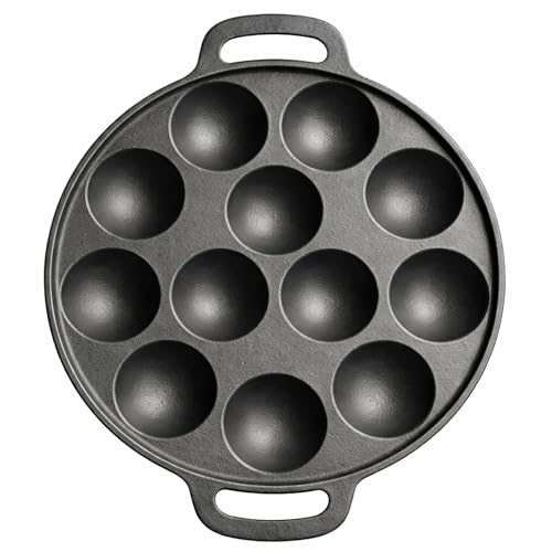 Image of Cast Iron Appam Pan (7 /9 /12 Cavity) | Paniyaram Pan, Appe Pan, Kuzhi Paniyaram Maker | Heavy Duty, Even Heating, Gas & Induction Compatible (12 Cavity (Large))