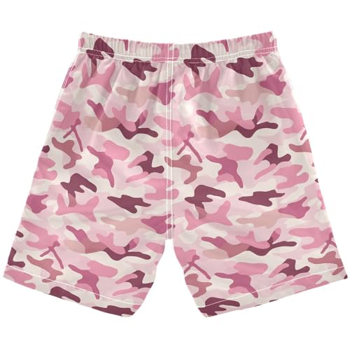 JUNZAN Camo Boys Swim Trunks Toddler Swimming Trunks for Boy Beach Swim Shorts Blush Pink2