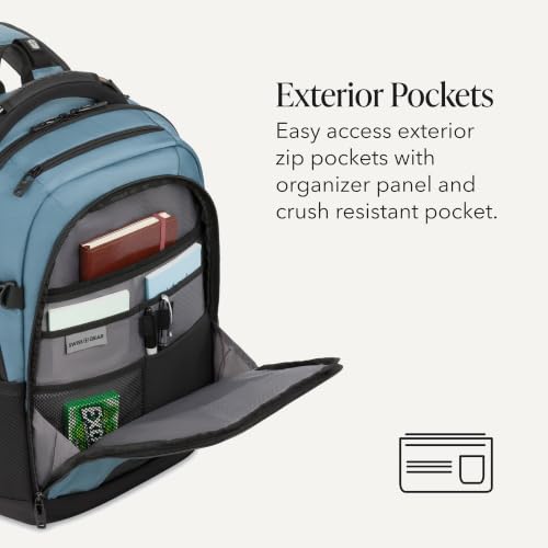 Image of SwissGear Travel Tech Pro Laptop Backpack - Fits Laptops up to 16 inch - ScanSmart TSA-Friendly Backpack with Multiple Organizer Pockets - Blue