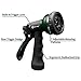 AUTOMAN-Garden-Hose-Nozzle, ABS Water Spray Nozzle with 7 Adjustable Watering Patterns, Slip Resistant for Watering Plants, Lawn& Garden, Washing Cars, Cleaning, Showering Pets & Outdoor Fun.
