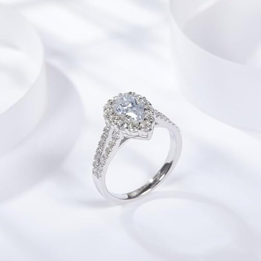 Bague moissanite VVS1 anti-ternissement en argent et or 18k