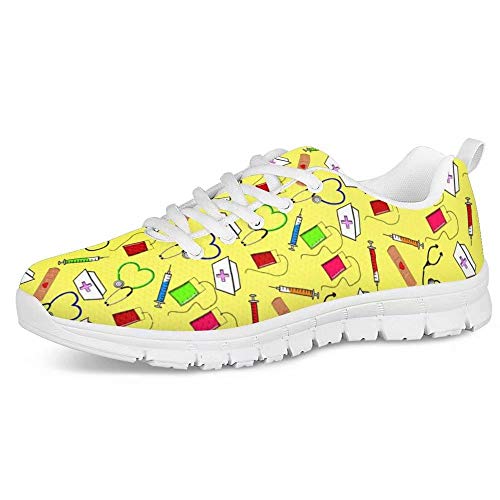POLERO Nurse Zapatillas para Enfermera patrón para Mujer Hombre Zapatillas Deportivas Ligeras para Correr Gimnasio Zapatillas Zapatos de Ocio 36-45 EU Cover