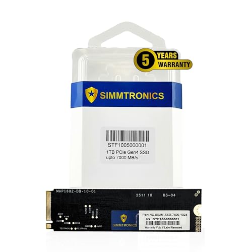 Simmtronics (VgjNX) 1TB PCIe 4.0 NVMe M.2 SSD | őǂݎ7,400MB/bAݑx 6,000MB/b | DRAMLbV & 3D TLC NAND | ϋv 800 TBW | fXN