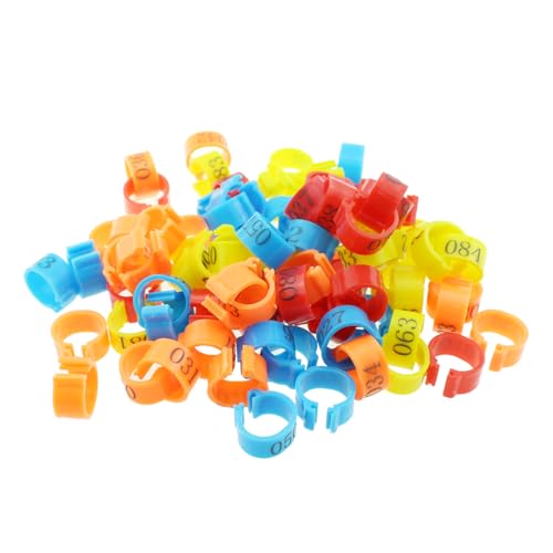 SQXBK 100PCS 10mm Mixed Colour Identifying Leg Band Clip Poultry Plastic Leg Band Pigeon Leg Band Ring Suitable for Bird and Poultry