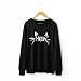MIXMAX Women Cute Cat Face and Meow Letter Print Long Sleeve Sweatshirt Cute Pullover Hoodie (Small, Cat black)