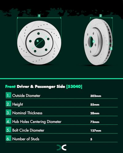 Image of SCITOO Front 11.89 inch Brake Pads and Rotors Kits Fit For Jeep Wrangler 2007 2008 2009 2010 2011 2012 2013 2014 2015 2016 2017