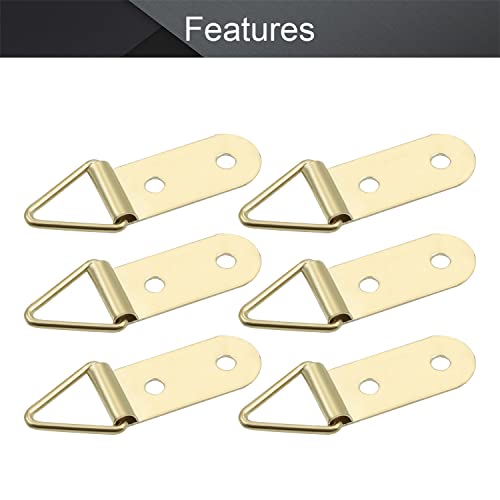 Image of MroMax 100PCS Ring Picture Frame Buckle 1.5 inch x 0.43 inchGold Tone Assortment Kit for Home Decoration Picture Frames Photo Hanging Solutions