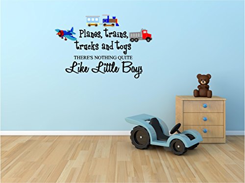 Vinilo decorativo Planes Trains Trucks y Toys negro mate miniatura 2