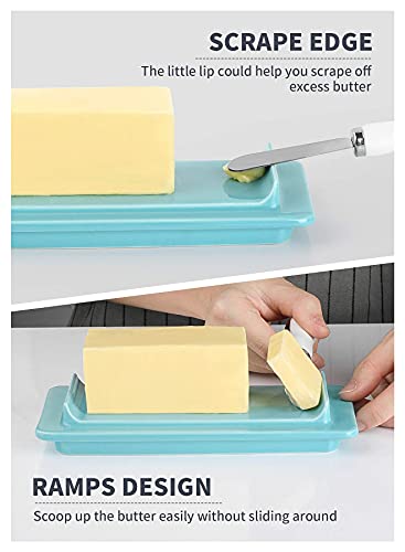 Sweese 303.102 Large Butter Dish And Sweese 327.102 Butter Dish With Lid, Turquoise #TOP7