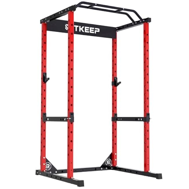RitKeep Power Rack RMAX 2250 Multi-Function Power Cage for Strength Training - 1200lb Capacity Squat Rack with Multi-Grip Pull-Up Bar, Safety Bars, and J-Hook for Home Gym
