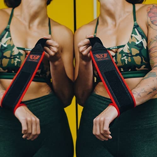 Warm Body Cold Mind - Premium Velcro Weight Lifting Wrist Wraps For Crossfit, Powerlifting, Deadlift, Gym, Workout, Exercises & Fitness, Heavy-Duty Wrist Support With Thumb Loop (18") #TOP6