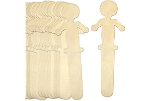 Wooden Popsicle Craft Sticks Shaped Like People (100 Pack)