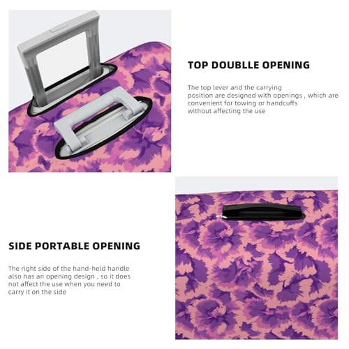 Pink And Purple Carnations Elastic Travel Luggage Covers Dustproof Scratch-Resistant Suitcase Protector Fit 22-24 Inch3