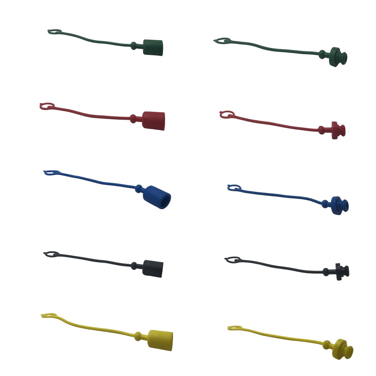 5 Sets 1/4″Agricultural ISO 7241-B Hydraulic Coupler Male Dust Cap And Female Plug Cover Set(Red,Blue,Black,Yellow,Green)