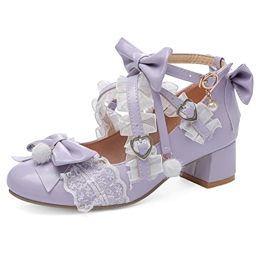 Mary Janes violettes : finis les pieds douloureux en fête grâce au talon carré moyen