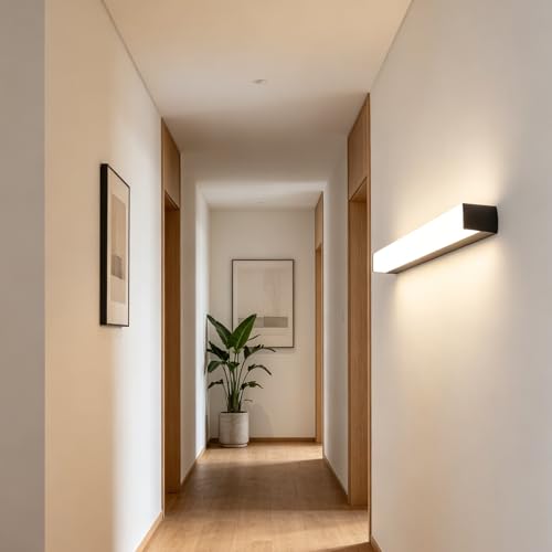 Luz de pared interior moderna tipo aplique negro minimalista largo para iluminar cabeceros