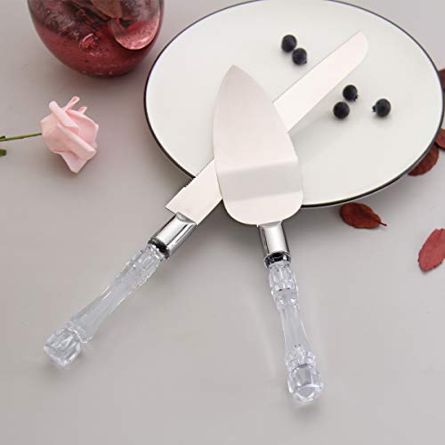HISSF Wedding Cake Knife And Server Set, 2 Pcs Cake Slicer And Server Set