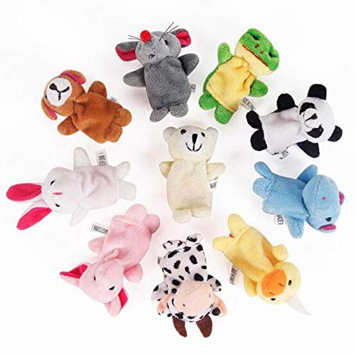 10Pcs Educational Hand Toy Cartoon Finger Puppet Cute Rabbit Animal Plush Toys Theater Show Soft Doll Props Kids Toys