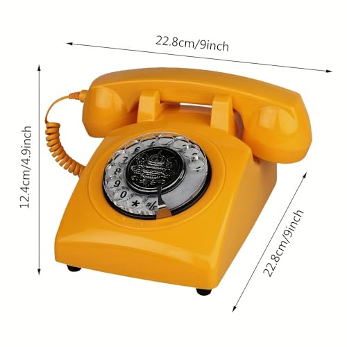 Image of Corded Retro Phone, TelPal Landline Telephone with Old Fashion Rotary Dial Keypad, Decorative Classic 80s Antique Vintage Phones for Gift