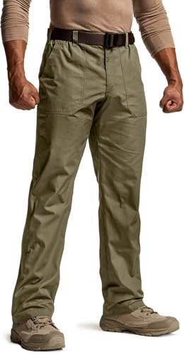 Image of CQR Men's Quick Dry Work Pants, Water Resistant Outdoor Tactical Pants, Lightweight Stretch Cargo Hiking Pants