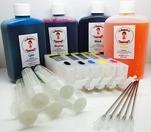 Edible Ink Cartridge Set Compatible With Canon iP7250 - XL Capacity Included Is 400ML Of Katies Edible Ink, 5 Syringes And 5 Needles And Easy To Follow Full Instructions