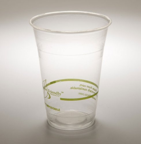 16 Oz. PLA Clear Corn Plastic Biodegradable Cold Cup (Case of 1000)