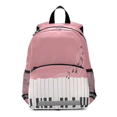 panksolu Piano Keys Musical Notes Pink Toddler Backpack for Boys Girls Kids Backpacks Preschool Bag Travel Bag