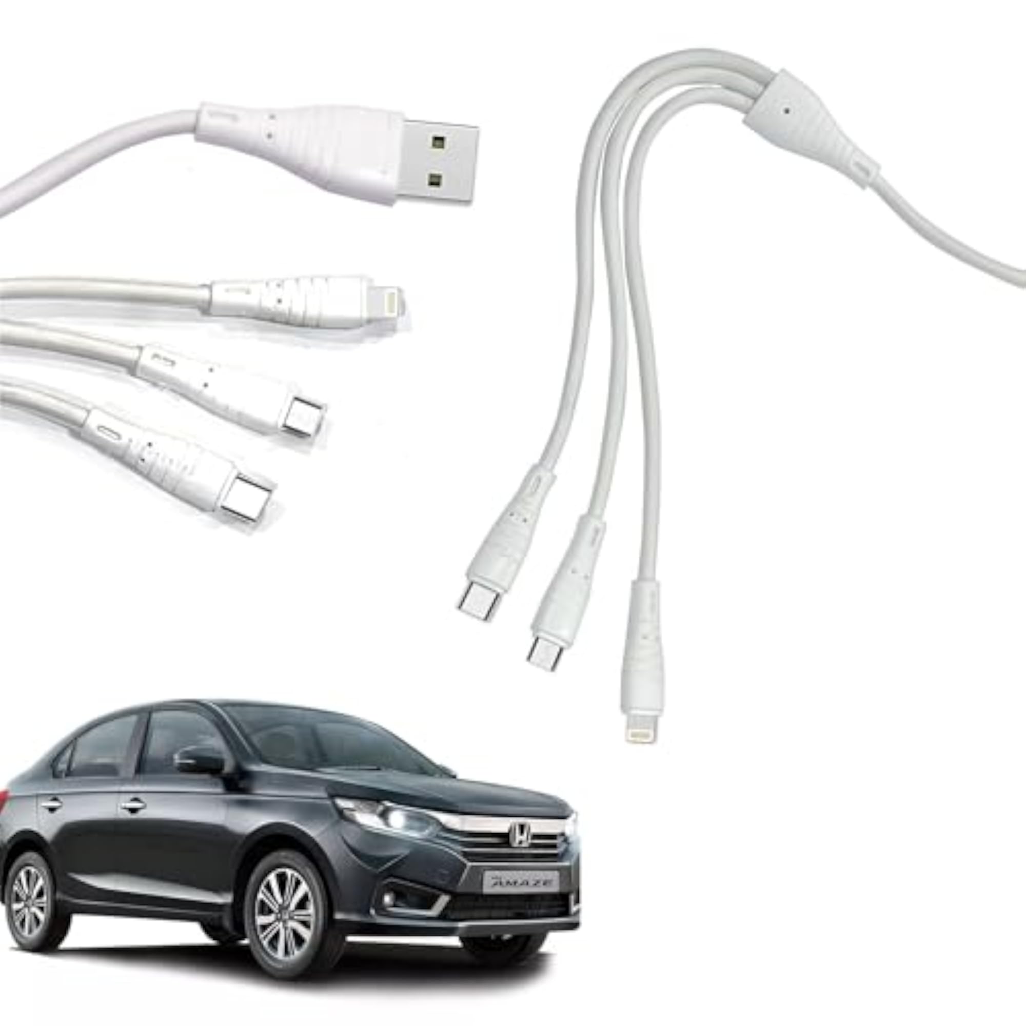 3 in 1 Fast Charging Cable for Micro USB, iPhone & Type C