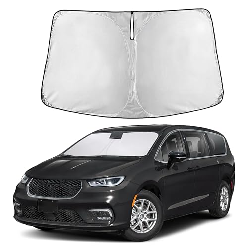 Image of Autovir Windshield Sun Shade Fit for 2017-2024 2025 2026 Chrysler Pacifica | Sunshade, Front Car Window Shades Sun Visor, Blocks UV Rays & Heat, Car Accessories