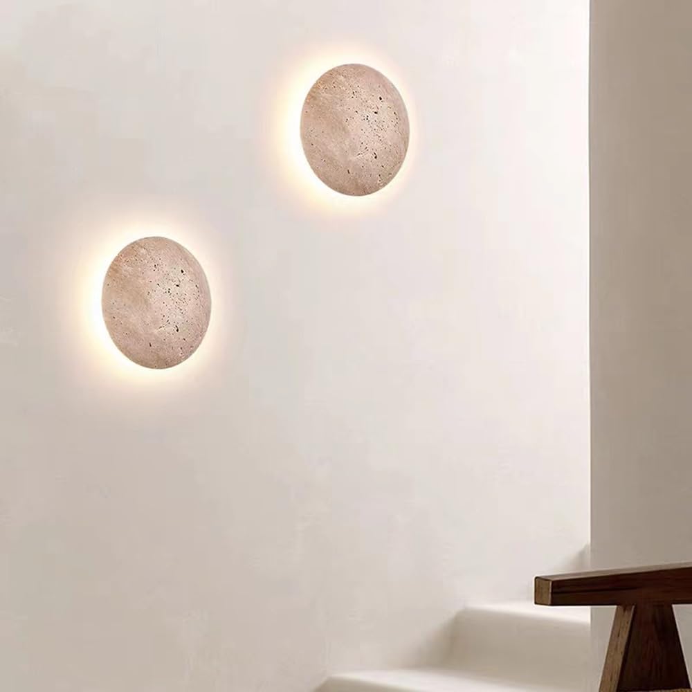 Jadssox nordic kinkiet ścienny oświetlenie okrągła lampa ścienna kamień naturalny kinkiet kryty kinkiety ścienne w stylu art deco nowoczesne światła do montażu na ścianie do salonu sypialnia nocna prz