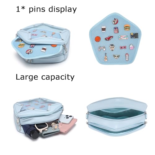 Image of Star PU Ita Crossbody Y2K Aesthetic Clear Pin Window Kawaii Anime Purse | Star Design For Cosplay, Meetups & Daily Y2K Outfits