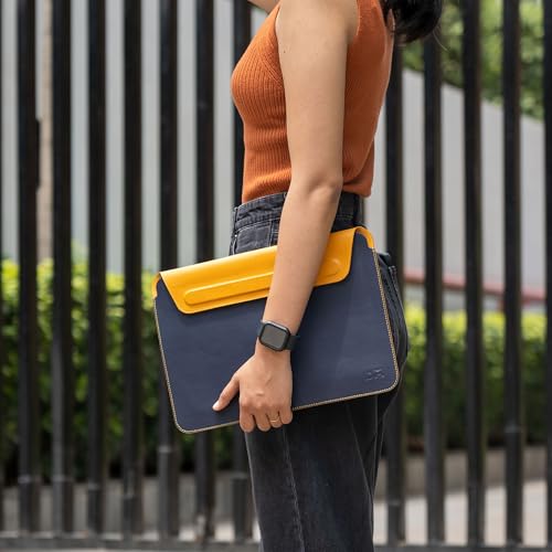 Image of DailyObjects Space Blue-Mustard SnapOn Envelope Sleeve for MacBook Pro 40.64cm (16 inch)