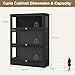 BONITURE Display Cabinet with Acrylic Glass Doors,3-Tiers Curio Cabinet with LED Lighting for Collectibles, Collectibles Toy Organizers Rack & Display Shelf Display Case Storage Cabinet, Black