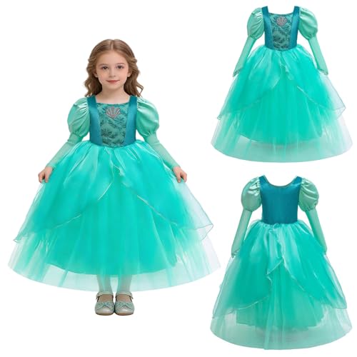 Robe danse orientale verte pour fête d'Halloween et spectacle de princesse