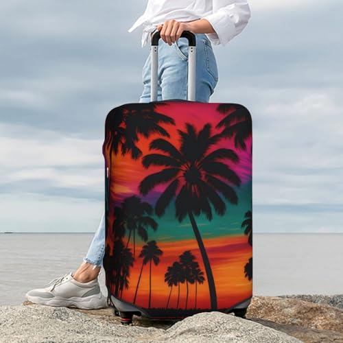 Tropical Sunset Palms Suitcase Cover Fashion Luggage Covers Anti-Scratch Elastic Lightweight Protector For Travel Outdoor Large4
