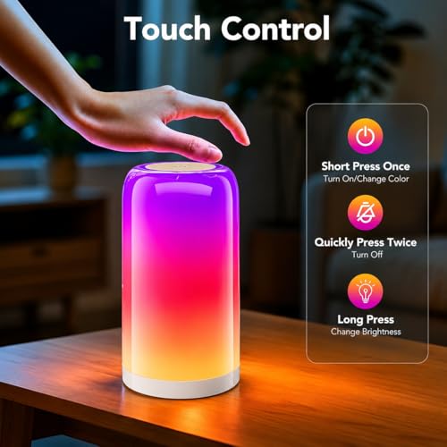 Image of XERGY USB Powered RGB Smart Wi-Fi /Bluetooth /Touch Control Night Table Lamp | Dream Color Light | Dimmable | Multicolor | Music Sync | Works With Alexa & Google Home | Timer - for Bedroom & Living Room