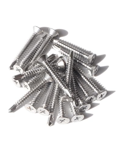 Image of Stainless Steel Sheet Metal Screws #10 x 1-1 /2 Inch 100pcs, Self Drilling Flat Head Phillips Stainless Steel 410 Screws Standard Thread Teks Screws for Wood to Metal Stud by IMSCREWS