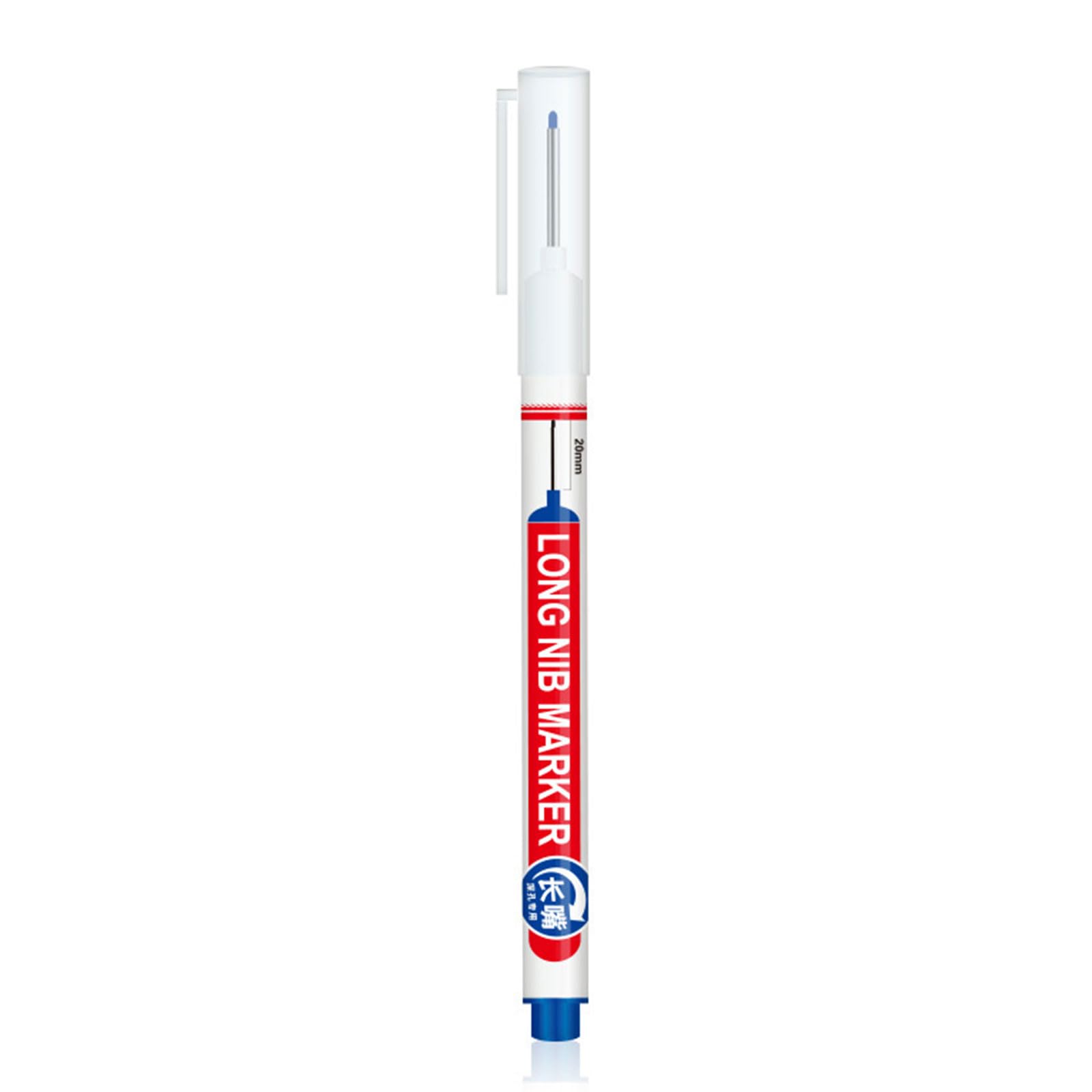 Kalttoy Blue Head Hole Marker Reach Permanent For Woodworking & Marking Long Nose Pens With Hole Designs Multi Purpose Marker Pens