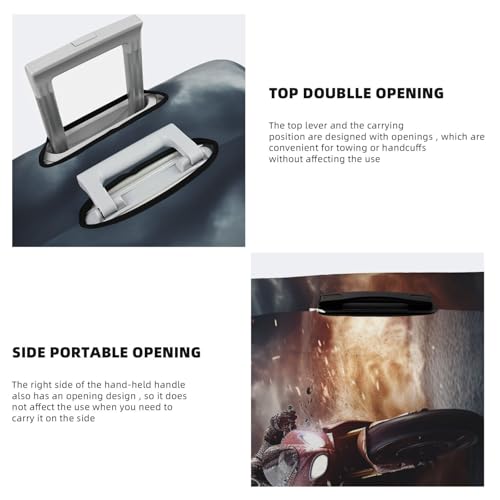 Elastic Travel Luggage Cover for Suitcase Tsa Approved Stretch Scratch-Resistant Suitcase Protector Cover Washable Man Ride A Motorcycle Baggage Covers Fits 18-32 Inch Luggage Case4