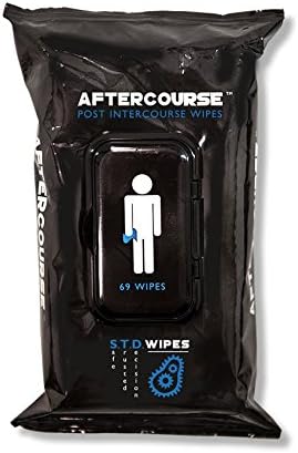 Aftercourse All Natural Chemical-Free Alcohol-Free Intimate Cleansing Wipes Before Or After Sex Infused With Essential Oils Flushable Fresh Light Scent-69 Wipes