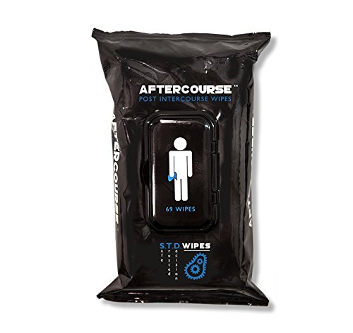 Aftercourse All Natural Chemical-Free Alcohol-Free Intimate Cleansing Wipes Before Or After Sex Infused With Essential Oils Flushable Fresh Light Scent-69 Wipes