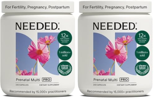 Image of Needed. Prenatal Multi Pro | Multivitamin with Choline Capsules for Prenatal, Pregnancy, Breastfeeding, Postpartum | Expertly-Formulated & Third-Party Tested | 30-Day Supply (Pack of 2)