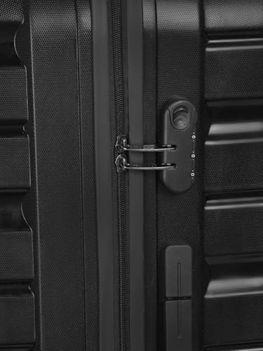 Image of Teakwood 76 CM Unisex Trolley Bag for Travel, Hard Cabin Trolley Large Travel Suitcase Bag, Lock System 360 Degree 8 Rotating Wheels (76 CM, Black)