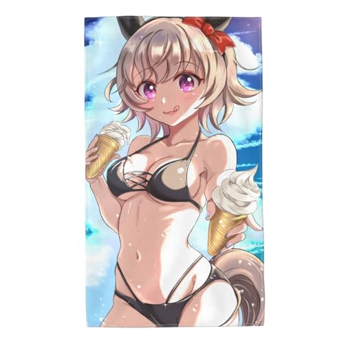 バスタオル ウマ娘 カレンチャン フェイスタオル 大判 吸水 速乾 マイクロファイバー 柔らかい肌触り 吸水 速乾 抗菌防臭 耐久性 人気 おしゃれ バス用品 海水浴 家庭用 業務用 家庭用品 四季通用 プレゼント 40*70cm