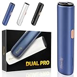 Skyfind【新アップグレード改良モデル 1 本で 2 回吸える】加熱式たばこ対応デバイス 本体 イルマ/テリア/センティア対応 2 度吸い タバコ代 50％削減 デュアルモード スターターキット 防塵カバー付き 状態表示ライト搭載 汎用急速充電対応 軽量小型 持ち運び便利 高級感デザイン 日本語説明書付き (ディープブルー)